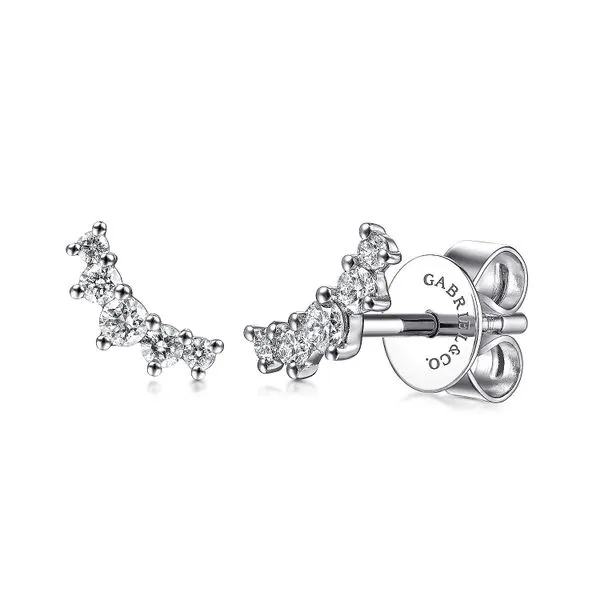 Gabriel & Co. White Gold Diamond Earrings Rasmussen Diamonds Mount Pleasant, WI
