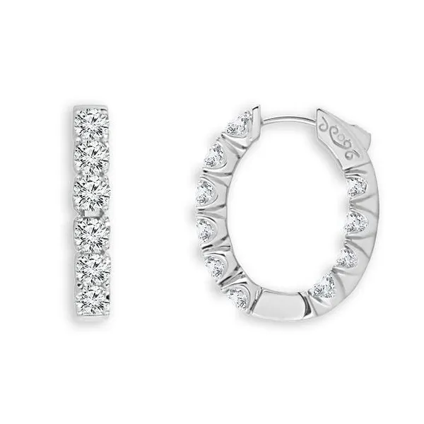 White Gold Diamond Hoop Earrings Rasmussen Diamonds Mount Pleasant, WI
