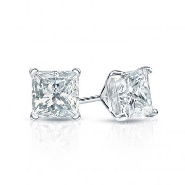 .66 CT Princess Cut Diamond Stud Earrings Rasmussen Diamonds Mount Pleasant, WI