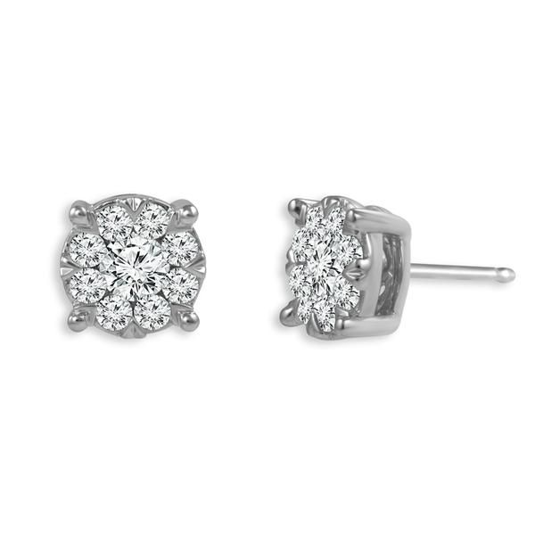 1/4 CT Diamond Cluster Earrings Rasmussen Diamonds Mount Pleasant, WI