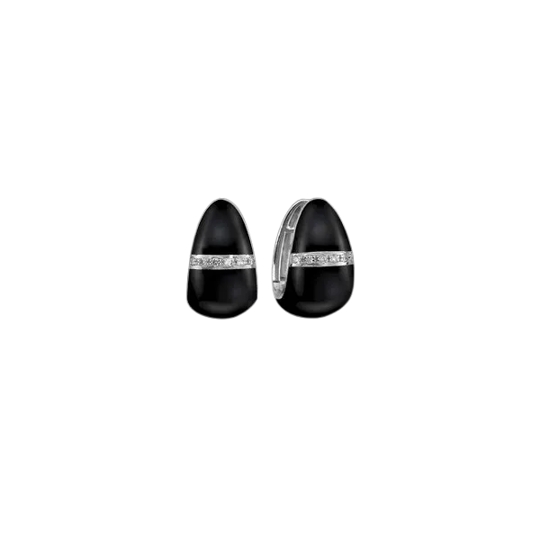 Soho Sterling Silver Black Enamel Earrings Rasmussen Diamonds Mount Pleasant, WI