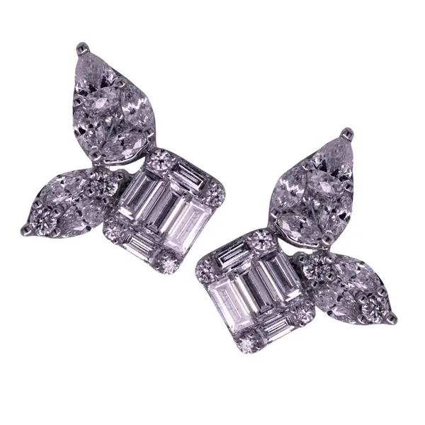 .87CTW Diamond Cluster Earrings Rasmussen Diamonds Mount Pleasant, WI