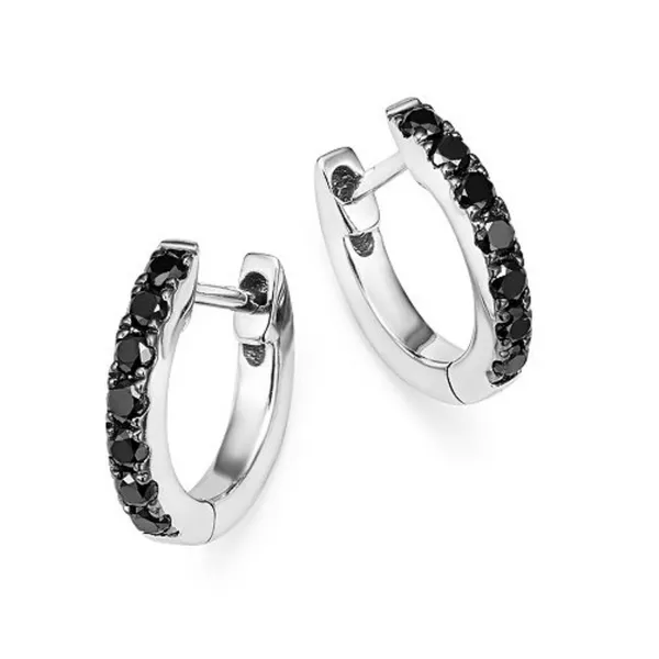 Black Diamond Hoop Earrings Rasmussen Diamonds Mount Pleasant, WI