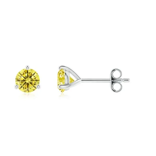 0.18CTW Yellow Diamond Stud Earrings
