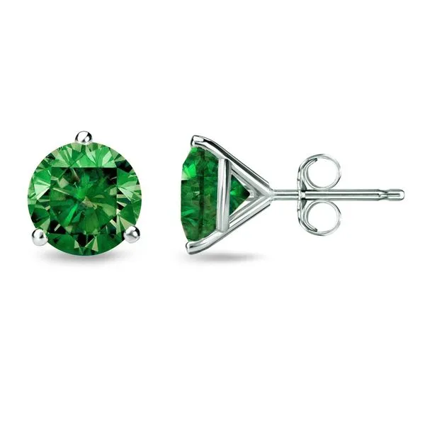 0.22CTW Green Diamond Stud Earrings