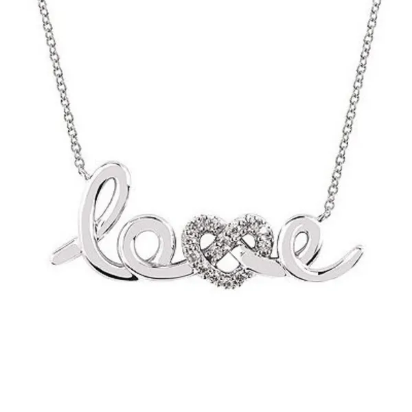 0.12 CT \LOVE\ Diamond Necklace