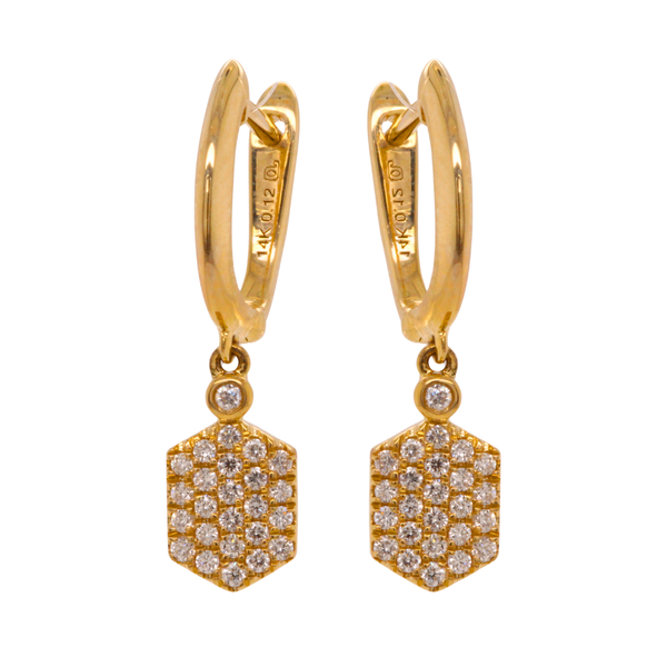 Honeycomb Diamond Dangle Earrings Rasmussen Diamonds Mount Pleasant, WI
