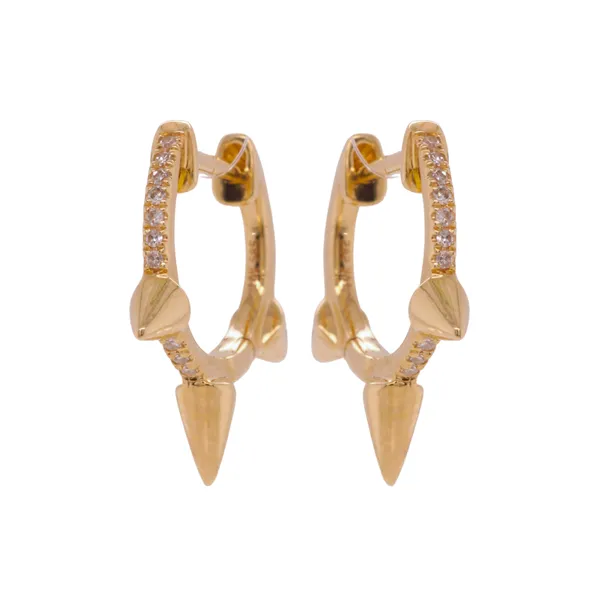 Diamond Spike Huggie Hoop Earrings Rasmussen Diamonds Mount Pleasant, WI