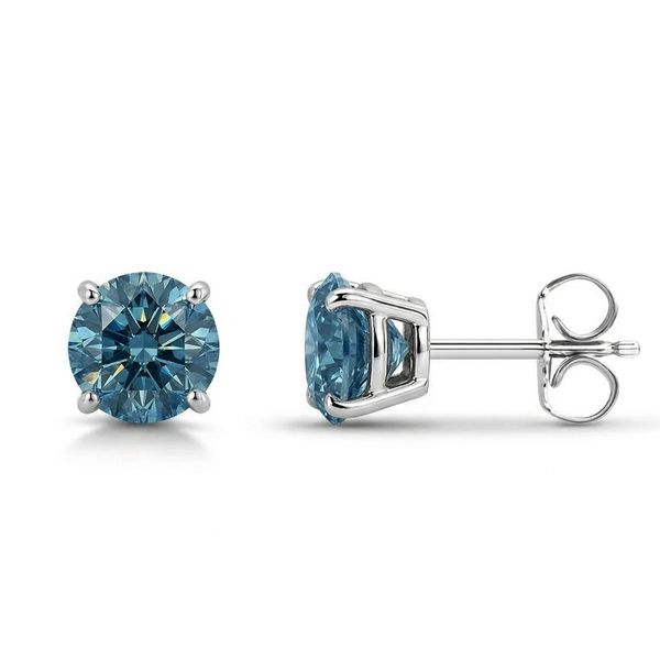 2.62 CT Blue Diamond Stud Earrings Rasmussen Diamonds Mount Pleasant, WI