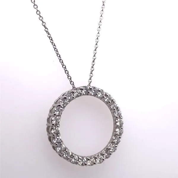 14K WHITE GOLD DIAMOND CIRCLE PENDANT CONTAINING 24 ROUND FULL CUT DIAMONDS (PRONG SET) WEIGHING A TOTAL OF 1.05CT Rasmussen Diamonds Mount Pleasant, WI