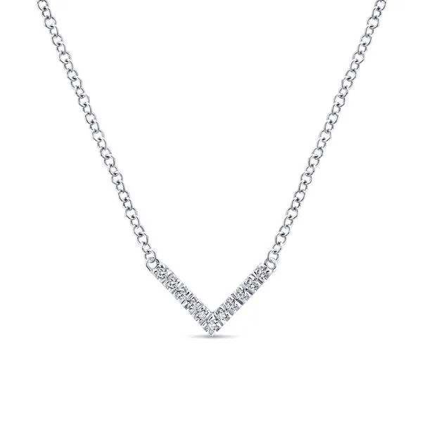 Gabriel & Co. White Gold Diamond Necklace Rasmussen Diamonds Mount Pleasant, WI