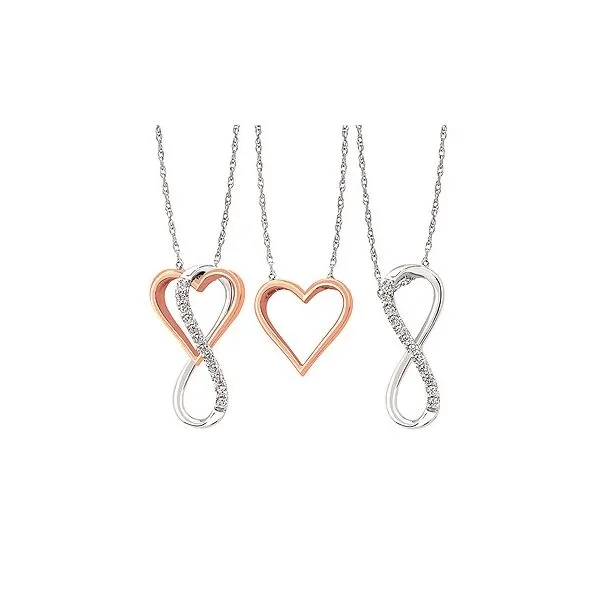 White and Rose Gold Diamond Necklace Rasmussen Diamonds Mount Pleasant, WI