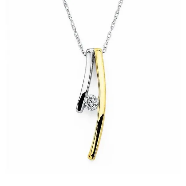 0.07 CT Two Tone Diamond Pendant Rasmussen Diamonds Mount Pleasant, WI