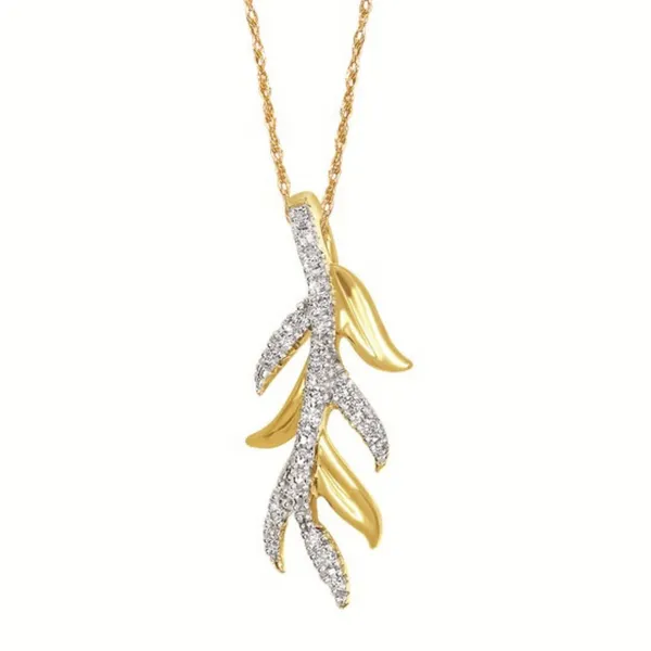 0.10 CT Diamond Leaf Pendant Rasmussen Diamonds Mount Pleasant, WI