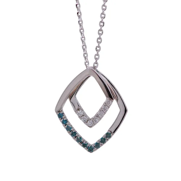 White And Blue Diamond Pendant Rasmussen Diamonds Mount Pleasant, WI