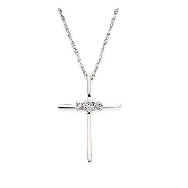 Sterling Silver Diamond Cross Necklace