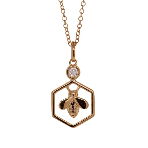 Honeycomb Collection Bee Diamond Pendant