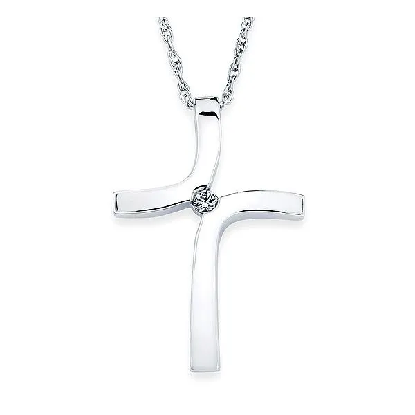 White Gold Diamond Cross Necklace Rasmussen Diamonds Mount Pleasant, WI