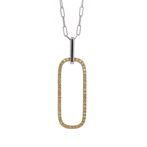 0.29CT Yellow Diamond Paperclip Necklace Rasmussen Diamonds Mount Pleasant, WI