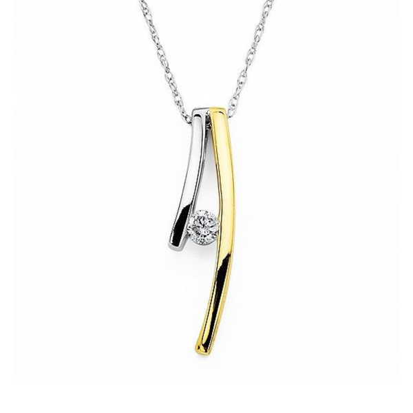 0.07 CT Two Tone Diamond Pendant Rasmussen Diamonds Mount Pleasant, WI