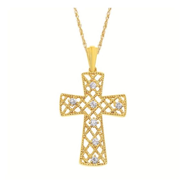 0.13 CT Diamond Filigree Cross Pendant Rasmussen Diamonds Mount Pleasant, WI