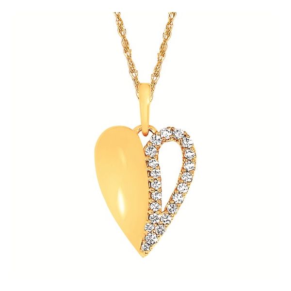 Gold Plated 0.17 CT Diamond Heart Pendant Rasmussen Diamonds Mount Pleasant, WI