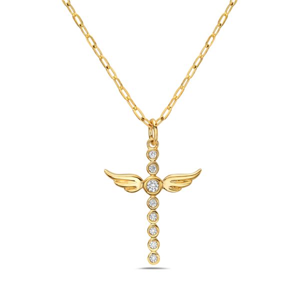 Diamond Angel Wing Cross Pendant Rasmussen Diamonds Mount Pleasant, WI