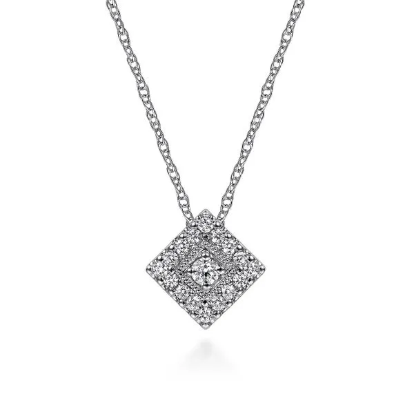 Gabriel and Co. White Gold Diamond Necklace Rasmussen Diamonds Mount Pleasant, WI