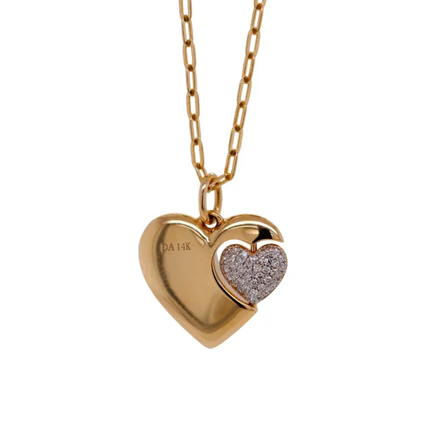 Diamond Reversible Double Heart Pendant Rasmussen Diamonds Mount Pleasant, WI