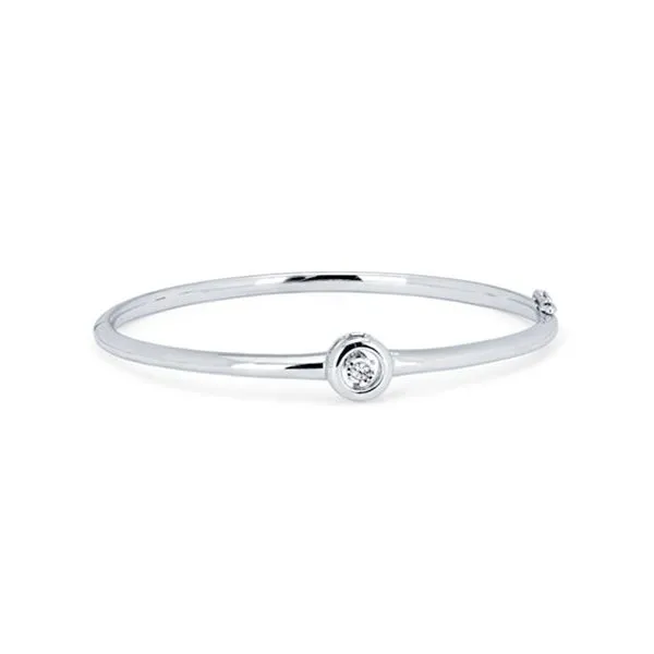 Sterling Silver Shimmering Diamond Bangle Bracelet Rasmussen Diamonds Mount Pleasant, WI