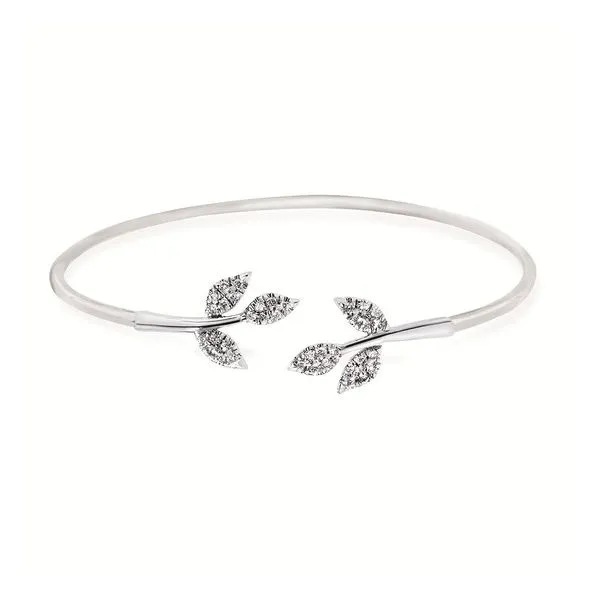 .25Ct Diamond Open Leaf Bangle Bracelet Rasmussen Diamonds Mount Pleasant, WI