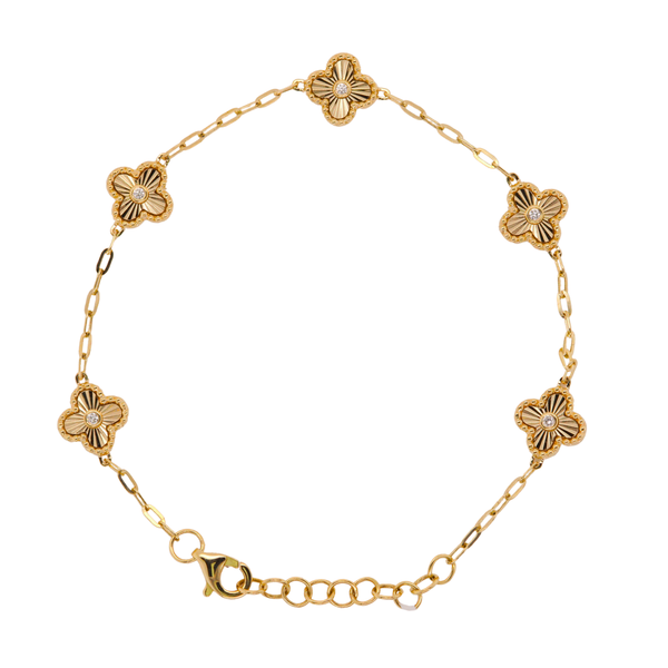 Diamond Clover Chain Bracelet Rasmussen Diamonds Mount Pleasant, WI