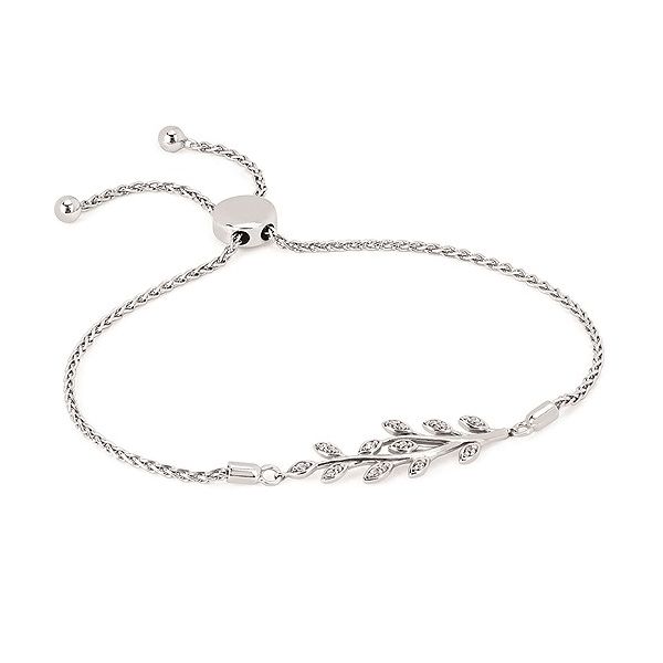 Sterling Silver And Diamond Leaf Bracelet Rasmussen Diamonds Mount Pleasant, WI