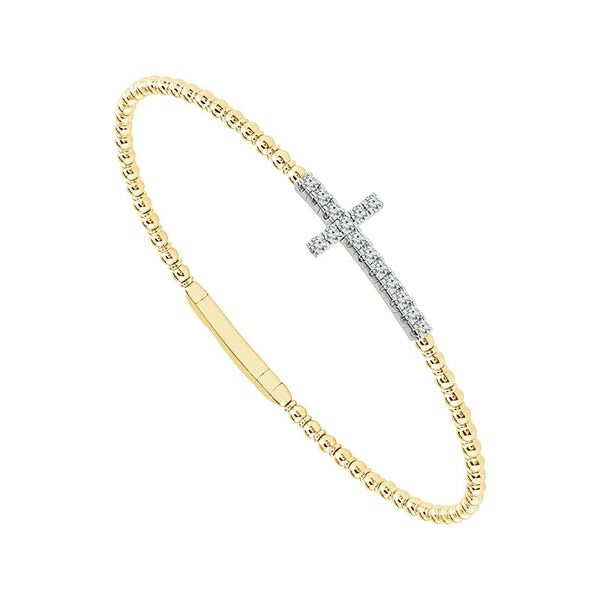 Diamond Cross Flexie Bangle Bracelet Rasmussen Diamonds Mount Pleasant, WI
