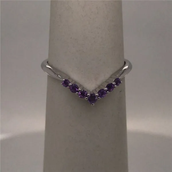 White Gold and Amethyst down pointed birthstone ring  Rasmussen Diamonds Mount Pleasant, WI