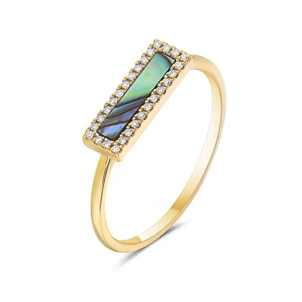 Yellow Gold Mother of Pearl Ring Rasmussen Diamonds Mount Pleasant, WI