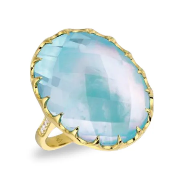 Doves Diamond And White Topaz Ring