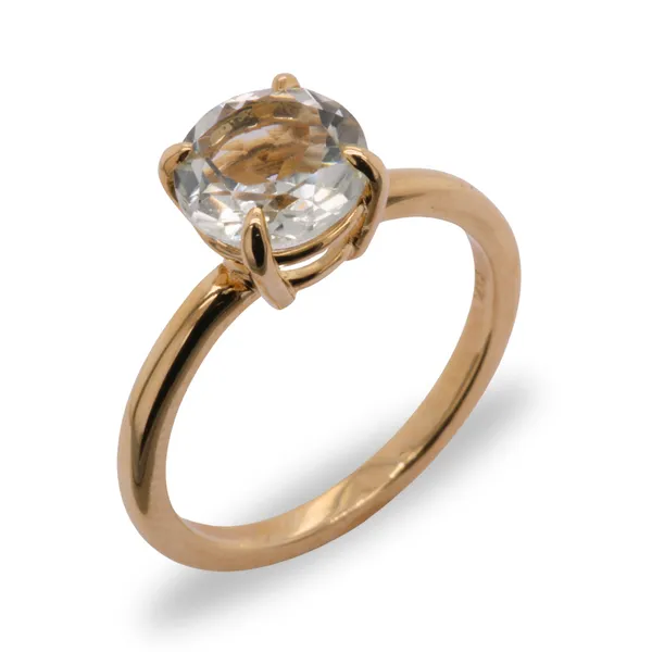 Round Green Quartz Solitaire Ring Rasmussen Diamonds Mount Pleasant, WI