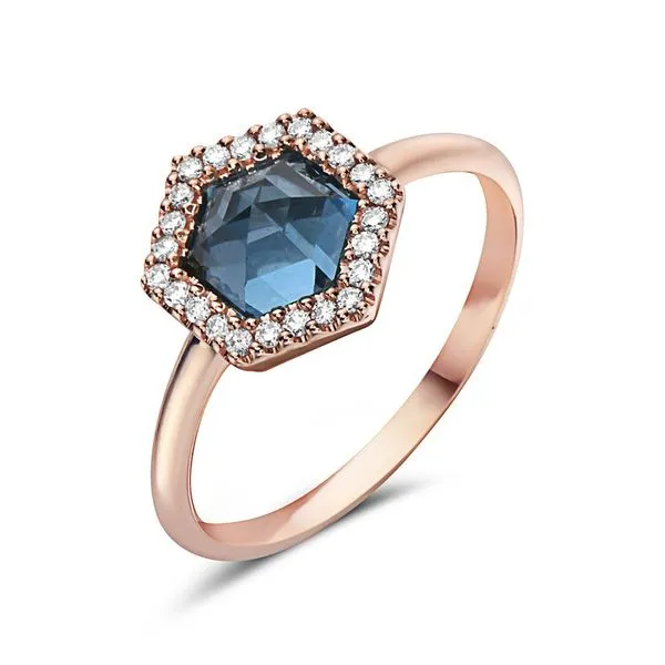 London Blue Topaz and Diamond Ring Rasmussen Diamonds Mount Pleasant, WI