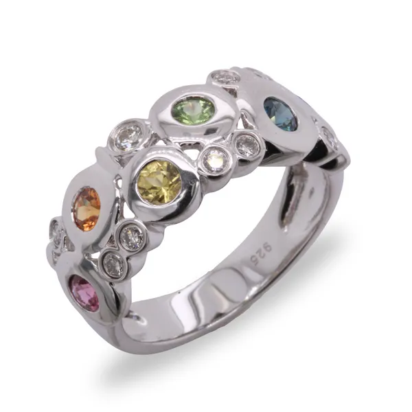 Rainbow Sapphire and Diamond Ring Rasmussen Diamonds Mount Pleasant, WI