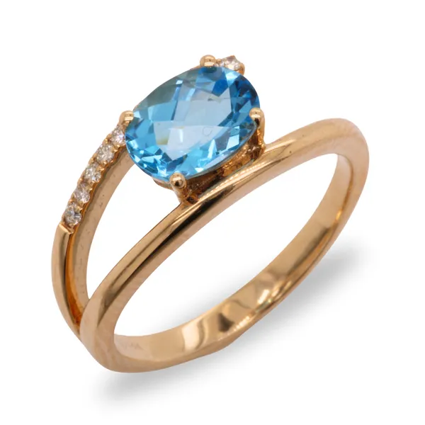 Blue Topaz and Diamond Ring Rasmussen Diamonds Mount Pleasant, WI