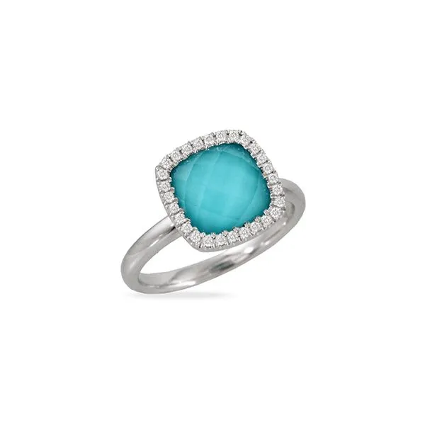 Doves Turquoise, Quartz and Diamond Ring