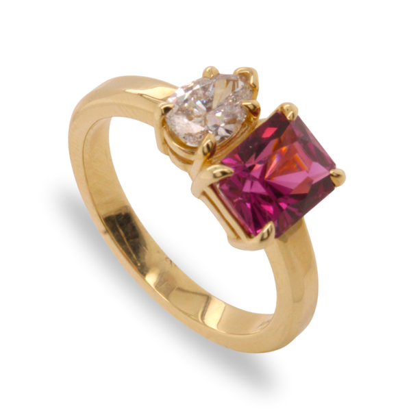 Two Stone Diamond And Garnet Ring Rasmussen Diamonds Mount Pleasant, WI