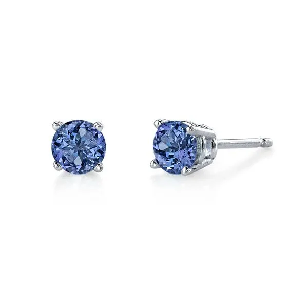 White Gold Tanzanite Earrings Rasmussen Diamonds Mount Pleasant, WI