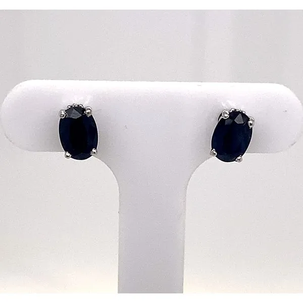 GENUINE SAPPHIRE STUD EARRINGS  6X4MM OVAL BLUE SAPPHIRES Rasmussen Diamonds Mount Pleasant, WI