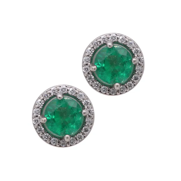 Emerald and Diamond Earrings Rasmussen Diamonds Mount Pleasant, WI