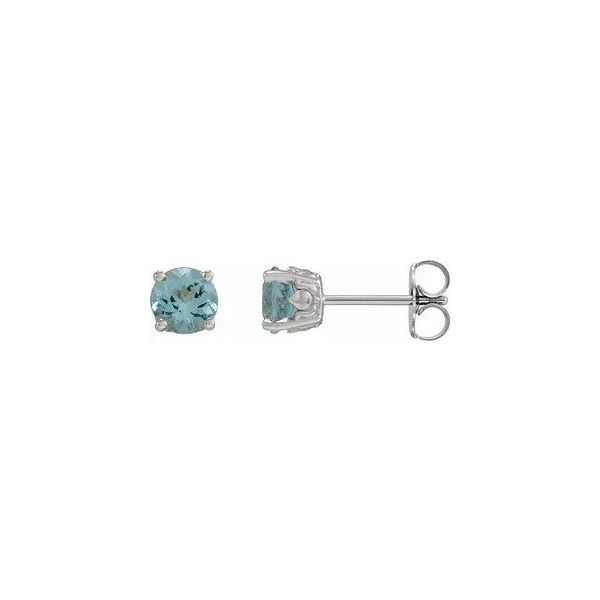 White Gold Aquamarine Stud Earrings Rasmussen Diamonds Mount Pleasant, WI