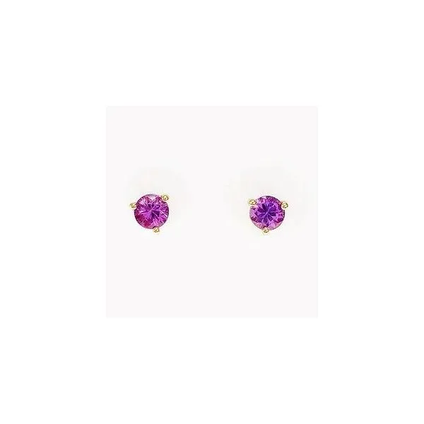 Yellow Gold Purple Sapphire Earrings Rasmussen Diamonds Mount Pleasant, WI