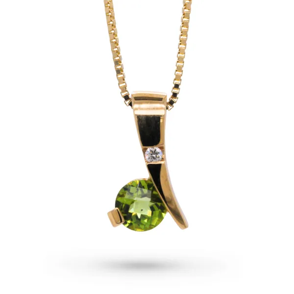 Peridot and Diamond Pendant Rasmussen Diamonds Mount Pleasant, WI