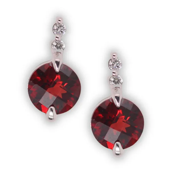 Garnet And Diamond Earrings Rasmussen Diamonds Mount Pleasant, WI